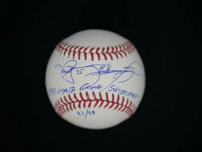 MARK MCGWIRE SAMMY SOSA 1998 LONG GONE SUMMER SIGNED BASEBALL LIMITED TO 98 JSA - Image 1 of 4