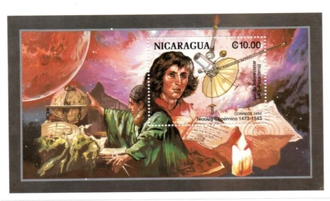 Nicaragua 1994 - Copernicus - Space - Souvenir Stamp Sheet - Scott #1986 -MNH Cover