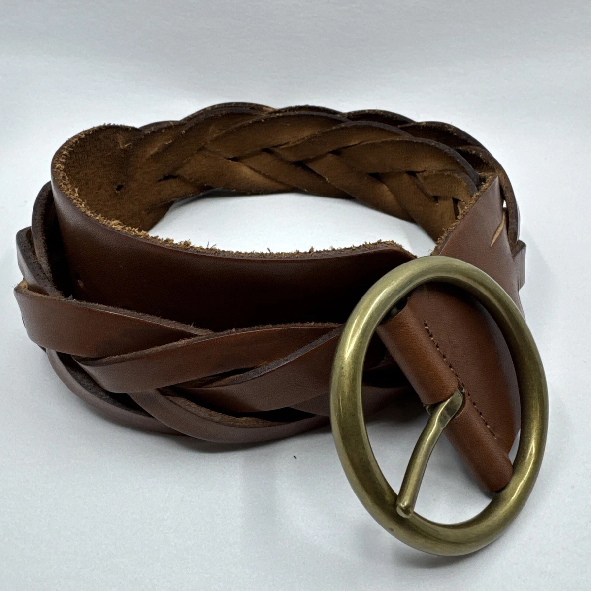 Theory Wide 100% Leather Waist Belt | Made in Italy | Size M | 2.5” Width Wide Brown Real Leather Heavy Thick Belt by per Una Made in  main image 4