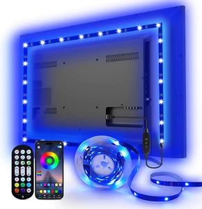 LED TV Backlights, 9.8 ft USB Powered RGB Color Changing LED Strip Lights for 32 - Picture 1 of 7