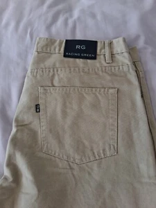 racing green mens chinos trousers 36w and long leg Light Tan (Stone) - Picture 1 of 3