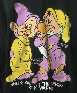 Snow White DOPEY & GRUMPY ONE SIZE 48 LONG SLEEVE BLK RED GRN BLU STRIPED SHIRT - Picture 1 of 11
