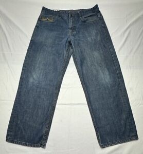 Ecko Unltd Men's Baggy Straight Fit Blue Denim Jeans - Size 38x30