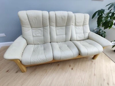 Ekornes Stressless Windsor Range High Back 3 Seater Recliner - Image 1 of 4