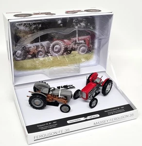 UH 1/32 Massey Ferguson FE35 & MF35 1957 grau & rot Diecast Modell Traktor Set - Bild 1 von 8