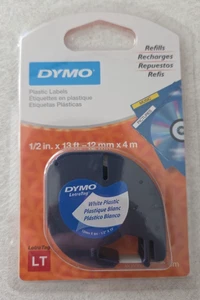********* NUEVAS etiquetas de plástico blancas originales Dymo 91331 LetraTag de 1/2" (0,5") x 13' - Imagen 1 de 2
