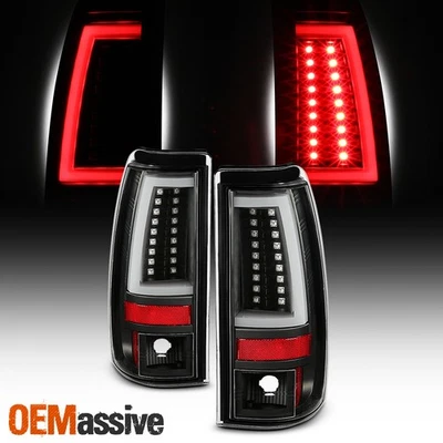 For 04-06 Silverado 1500/1500HD/2500/2500HD/3500 C-Tube LED Black TailLight Pair - Image 1 of 4