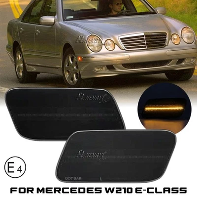 Para Mercedes Benz W210 Clase E 1996-2002 Lente Negra LED Parachoques Luz Marcadora Lateral Foto 1 de 4