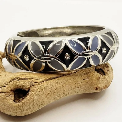 Brazalete brazalete Cookie Lee plata cristal genuino esmalte, nuevo con etiquetas Foto 1 de 3