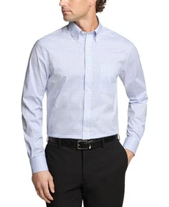 Tommy Hilfiger Men Regular fit Dress Shirt XL 17.5 in 36-37 Blue Plaid - Picture 1 of 1
