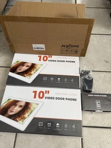 JeaTone Wired Video Door Phone Intercom System, WiFi 10” Monitor - 2-pack - Picture 1 of 3