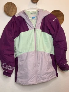 Columbia Mädchen Große 14-16 Ski Schnee Snowboard Jacke Colorblock lila grün - Bild 1 von 10