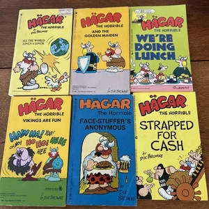 Hagar The Horrible Comic Strip Paperback Dik Browne 70s 80s Vintage - Foto 1 di 16