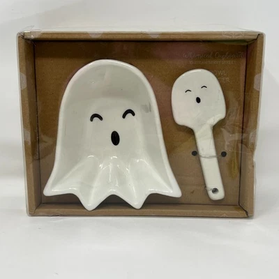 10 cuencos y esparcidores Strawberry Street Dip Ghost cerámica blanca caprichosa espeluznante Foto 1 de 4