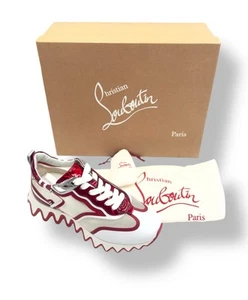 CHRISTIAN LOUBOUTIN Transparent Mesh Patent Calfskin Sharkina Sneakers Size 36 - Picture 1 of 13