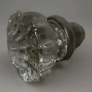 VTG Crystal Glass Door Knob 12 Point Design with Brass Mount "For Parts Only" - Picture 1 of 5