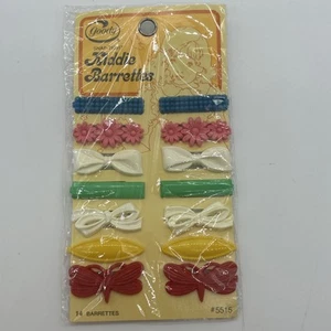 Goody Vintage Snap Tight Kiddie Barrettes 1975 ~ 14 Barrettes # 5515 New Sealed - Picture 1 of 6
