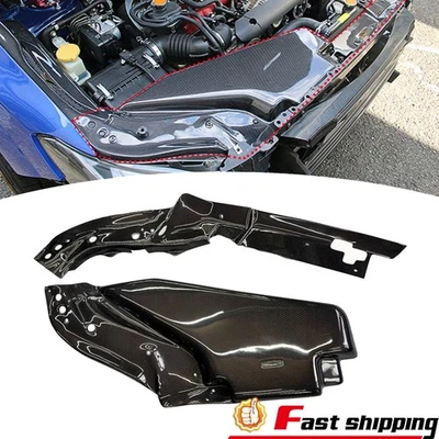 Protector de radiador de fibra de carbono para Subaru WRX S4 STI 2015-21 panel de ajuste de admisión de aire Foto 1 de 4
