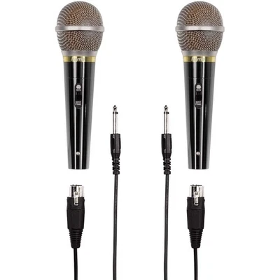 2x Set Hama Dynamisches Mikrofon 3m Kabel XLR 6,35 Klinke Mikro Karaoke Party DJ - Bild 1 von 4