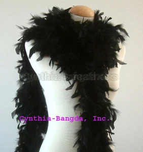 Negro 65 Gramos Chandelle Pluma Boa Baile Boda Fiesta Halloween Disfraz - Imagen 1 de 1