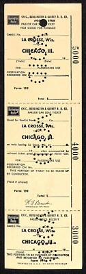 Burlington Route La Crosse, WI to Chicago Unused VOID SAMPLE Ticket c1965 Scarce - Image 1 of 2