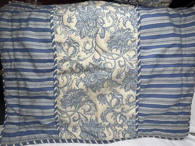 2 fundas de almohada NOBLE EXCELLENCE 30x25 azul jacobeo damasco rayas azules Foto 1 de 4