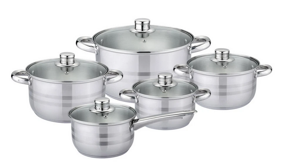 MICHELINO Edelstahl Kochtopf-Set "Bonn" Induktion-Kochtopfset Topfset Kochtöpfe - Bild 1 von 1