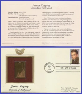 USA7 #3329 ADDR GOLDEN REPLICA FDC James Cagney - Picture 1 of 1