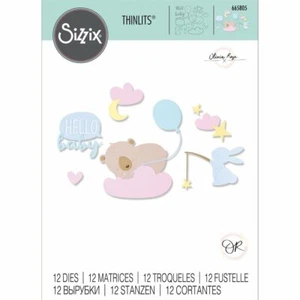 Sizzix Thinlits Die Set 12PK - Hello Baby 665805 by Olivia Rose February 2022 - Picture 1 of 2