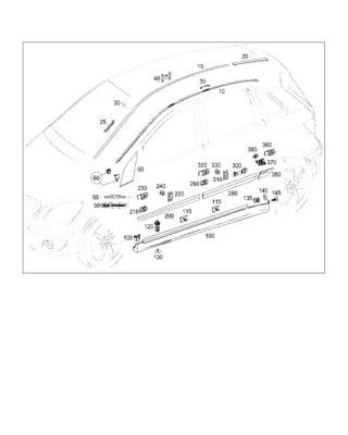 MERCEDES W169 A W245 B 6×CLIP STAFFA MONTAGGIO SOGLIA LATERALE OEM A0009911495 - Immagine 1 di 4