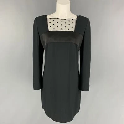 Vestido SAINT LAURENT Talla 8 Negro Mezcla Acetato Telas Mezcladas Sobre la Rodilla Foto 1 de 4
