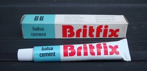 VINTAGE BOXED TUBE OF BRITFIX BALSA CEMENT IN UNUSED CONDITION ~ 1970's - Picture 1 of 5