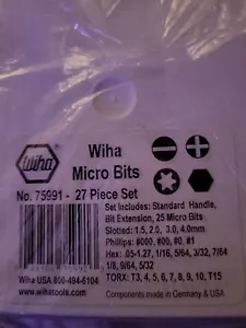 Wiha System 4 Precision Interchangeable 27 Pc Micro Bit Set 75991 Germany NEW - Picture 1 of 4