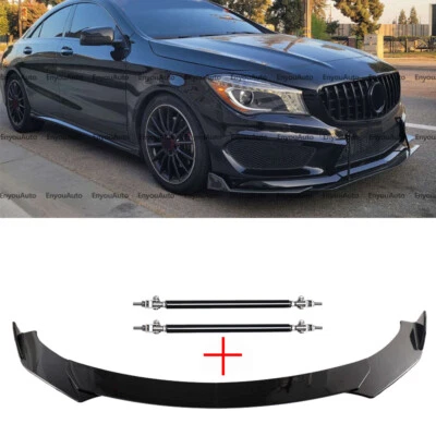 For Mercedes-Benz GLS450 GLS580 Front Bumper Lip Spoiler + Strut Rods Black Foto 1 de 4