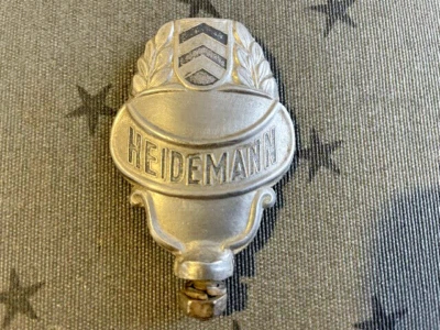 Fahrrad  Moped Schutzblechfigur Emblem Steuerkopfschild | HEIDEMANN 1953 Bitburg - Bild 1 von 2