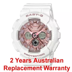CASIO BABY-G WOMEN WATCH BA-130 BA-130-7A1 WHITE x ROSE GOLD 2-YEARS WARRANTY - Picture 1 of 12