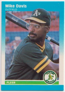 1987 Fleer Mini #28 Mike Davis Oakland Athletics - Picture 1 of 2