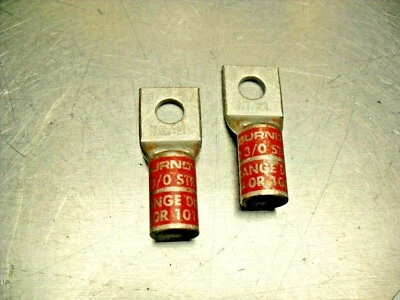 QTY 2 -  BURNDY N150 3/0 STR CU Cu Adaptor Plugs ORANGE DIE 14 or 101 New - Image 1 of 3