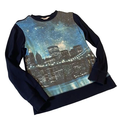 H&M Boys' Long Sleeve Skyline Print Shirt Size 12-14Y Cotton & Polyester Blend - Image 1 of 4