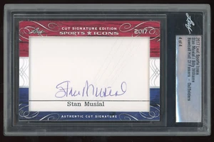 Stan Musial Billy Williams 2017 Leaf Icons Auto Hall of Famers Serial #d 4/4 - Picture 1 of 2