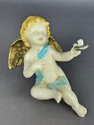 Cute Vintage Resin Statue Figure Putti Angel with Candle Souvenir Gift Decor