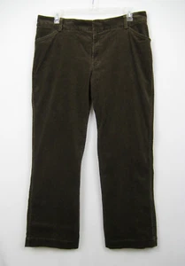 LEE Womens 18 Brown Wide Leg Pants Plaid Velvet Mid Rise Stretch Office Career - Bild 1 von 9