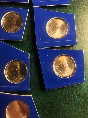 2010 D+P 20 EACH Jefferson Nickel Satin Finish Mint Plastic Roll 40 US Coin Cover