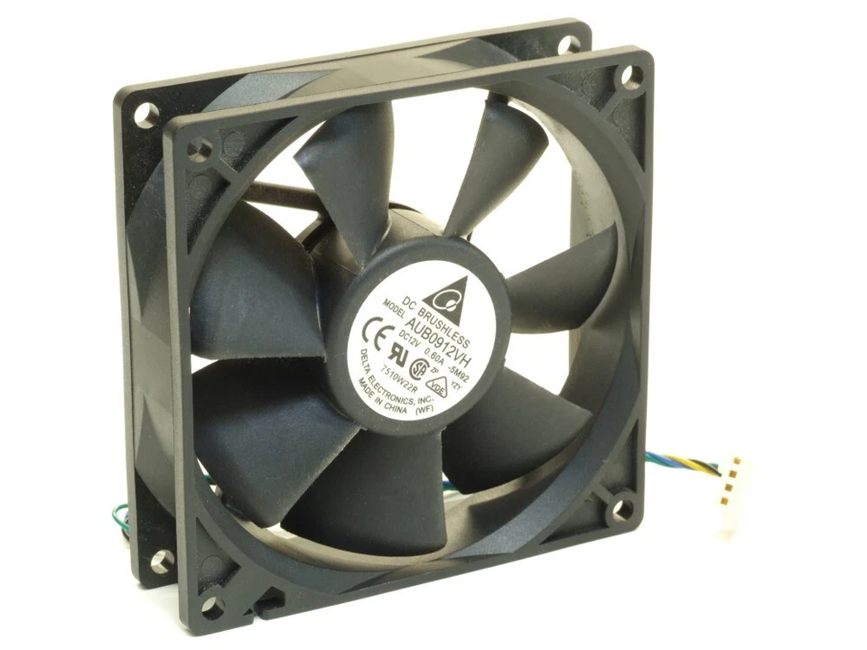Delta AUB0912VH PC Computer Fan Lüfter 4-Pin 92x92x25mm 12V 0.6A HP 389420-001 - Bild 1 von 1
