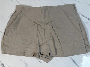 Asos Design Leinenoptik Wickelrock Skort Stone Größe 14 - Bild 1 von 16