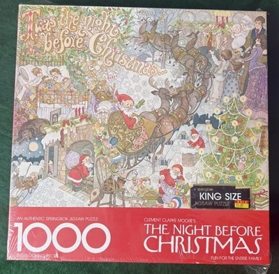 VTG Springbok Puzzle Clement Clarke Moore's The Night Before Christmas 1975 RARE - Image 1 of 4