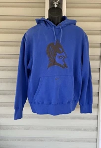 Duke Blue Devils Nike Sweatshirt Sz L Men's Blue Hooded Teamwear Y2K NCAA Champ - Picture 1 of 13