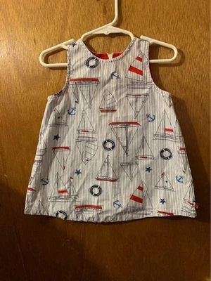 Tommy Hilfiger Nautical Tank Top Summer Boats Beach Unisex Size 6-12 Months Baby - Image 1 of 3