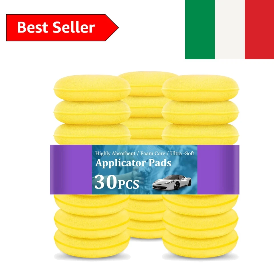 spugne per lucidatura in microfibra, 30 Pezzi Pad Applicatore Auto, Applicato... - Immagine 1 di 4