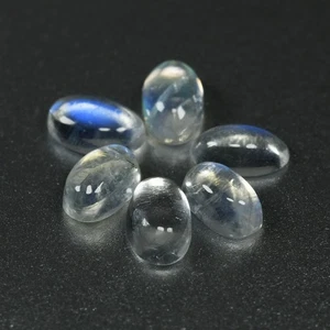 1.37 Ct [6 Pcs Lot] Perfect Oval 5 x 3 MM 100% Natural Blue Flashing MOON STONE - Picture 1 of 5